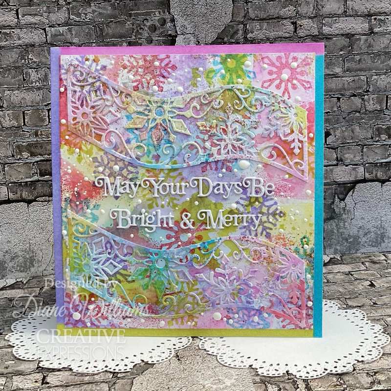 Creative Expressions Sue Wilson Festive Snowflake Ribbon Wave Craft Die-6