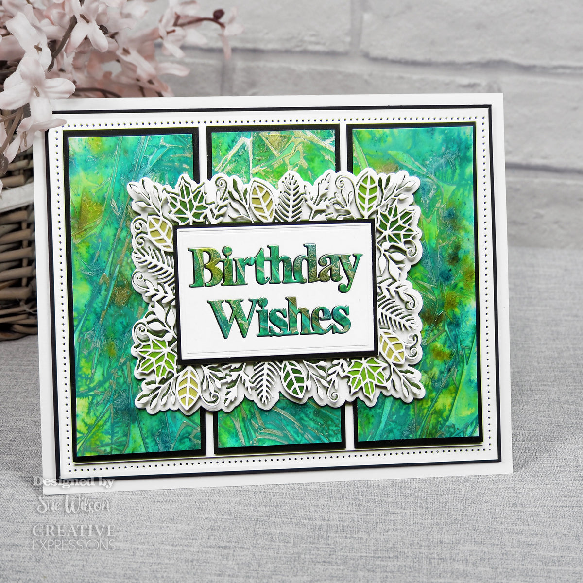 Creative Expressions Sue Wilson Block Sentiments Birthday Wishes Craft Die-6