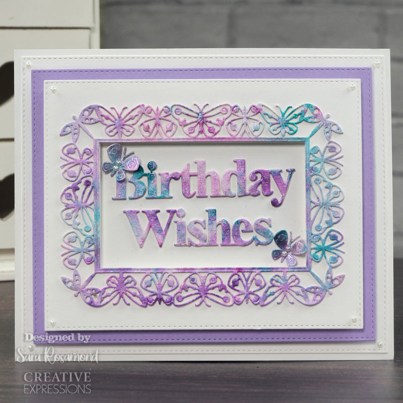 Creative Expressions Sue Wilson Block Sentiments Birthday Wishes Craft Die-7