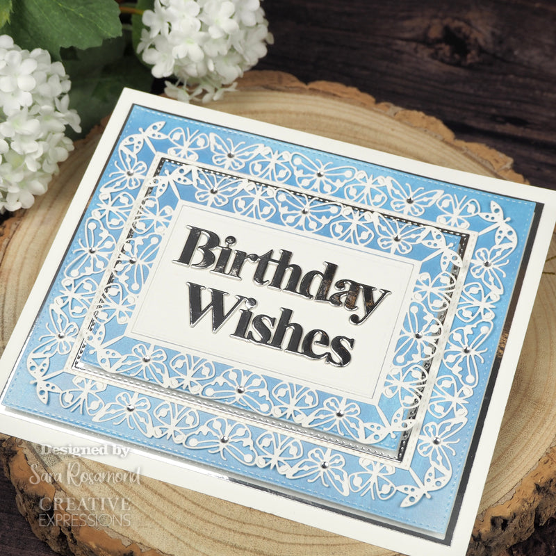 Creative Expressions Sue Wilson Block Sentiments Birthday Wishes Craft Die-9