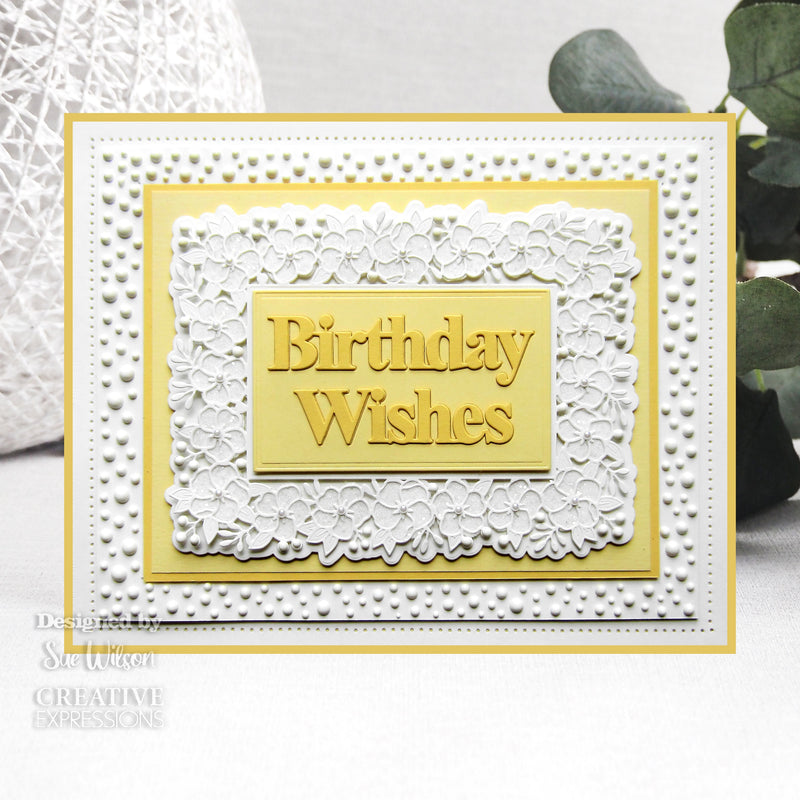 Creative Expressions Sue Wilson Block Sentiments Birthday Wishes Craft Die-10