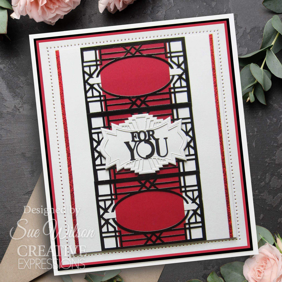 Creative Expressions Sue Wilson Art Deco Collection Oval Frame Craft Die-15