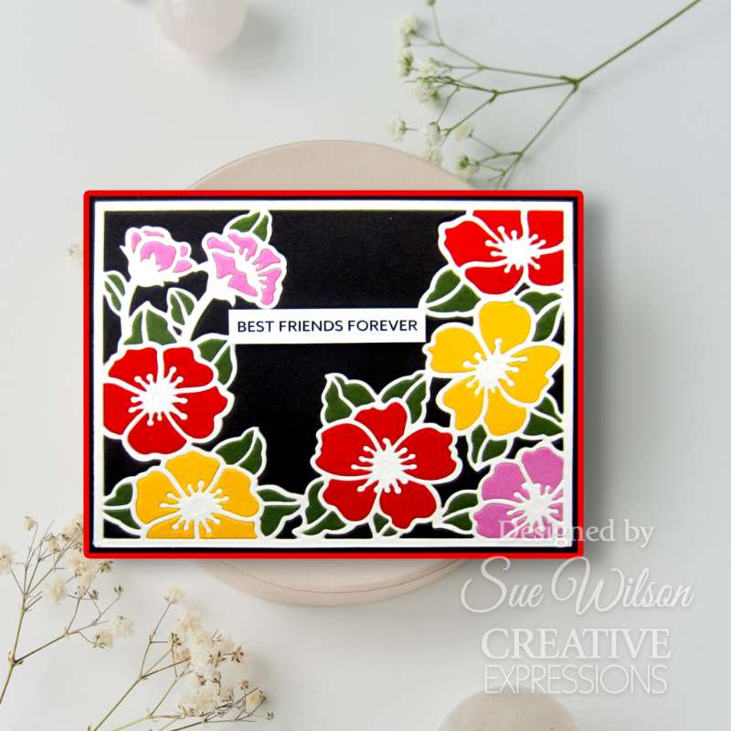 Creative Expressions Sue Wilson Frames & Tags Wild Rose Cover Plate Craft Die-10