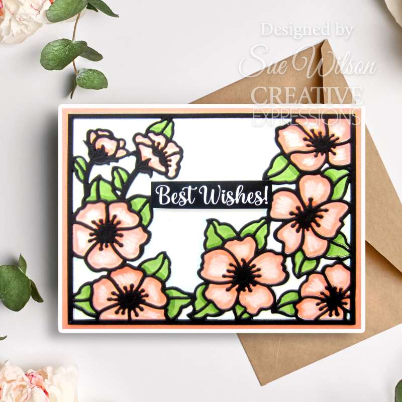 Creative Expressions Sue Wilson Frames & Tags Wild Rose Cover Plate Craft Die-11