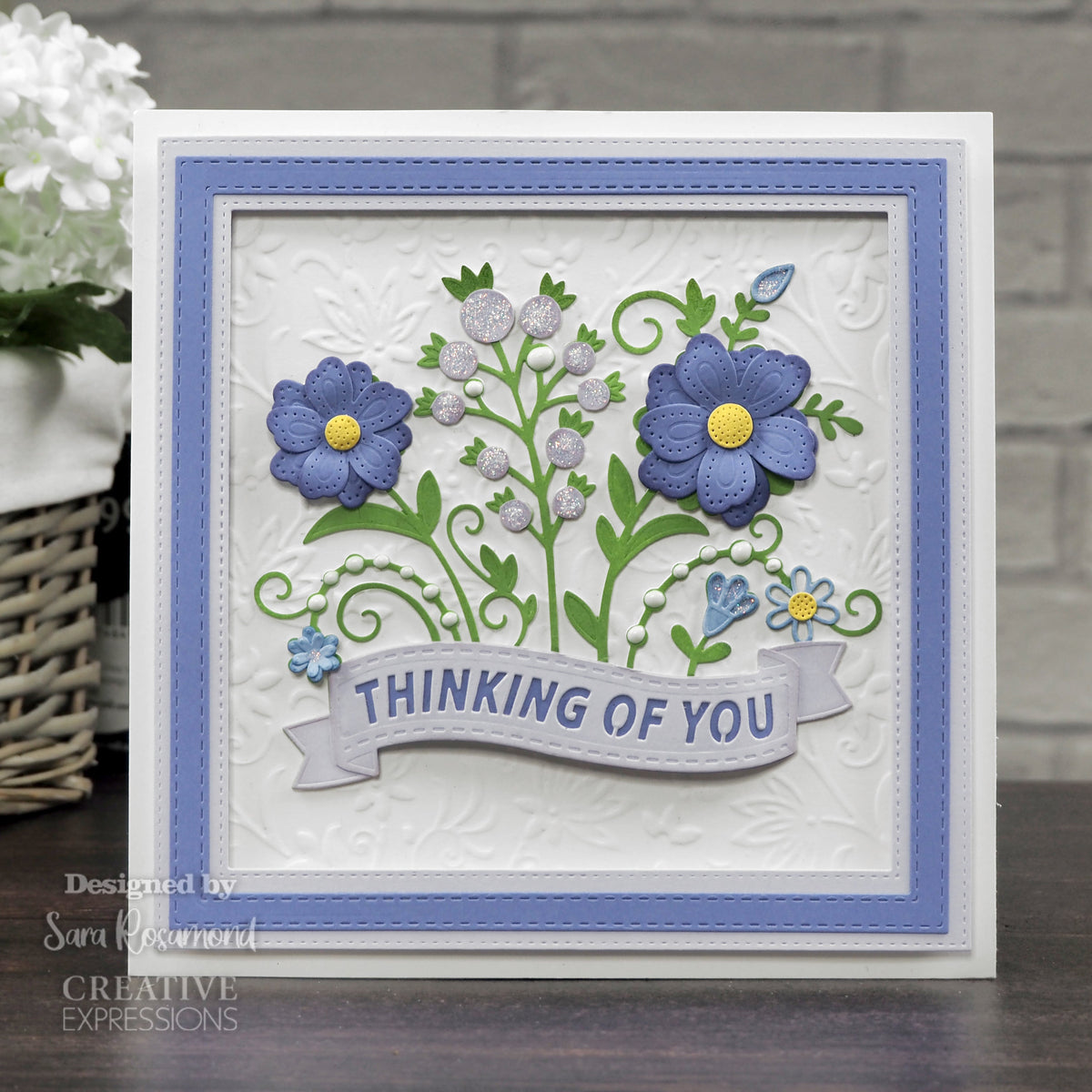 Creative Expressions Sue Wilson Floral Wishes Banner Craft Die-2