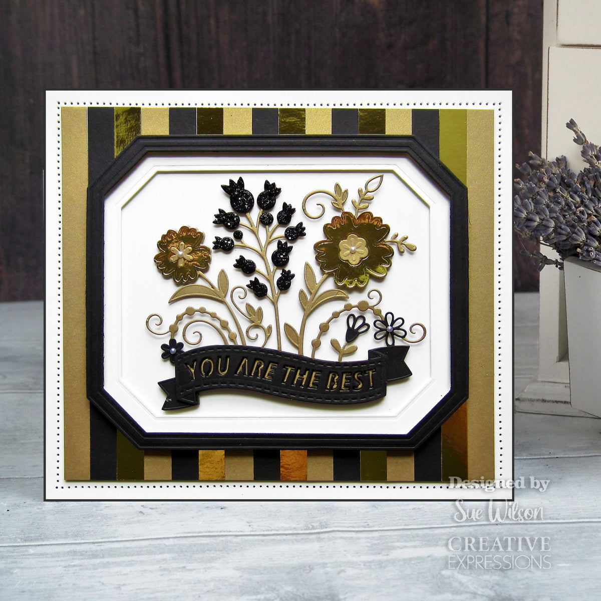 Creative Expressions Sue Wilson Floral Wishes Banner Craft Die-5