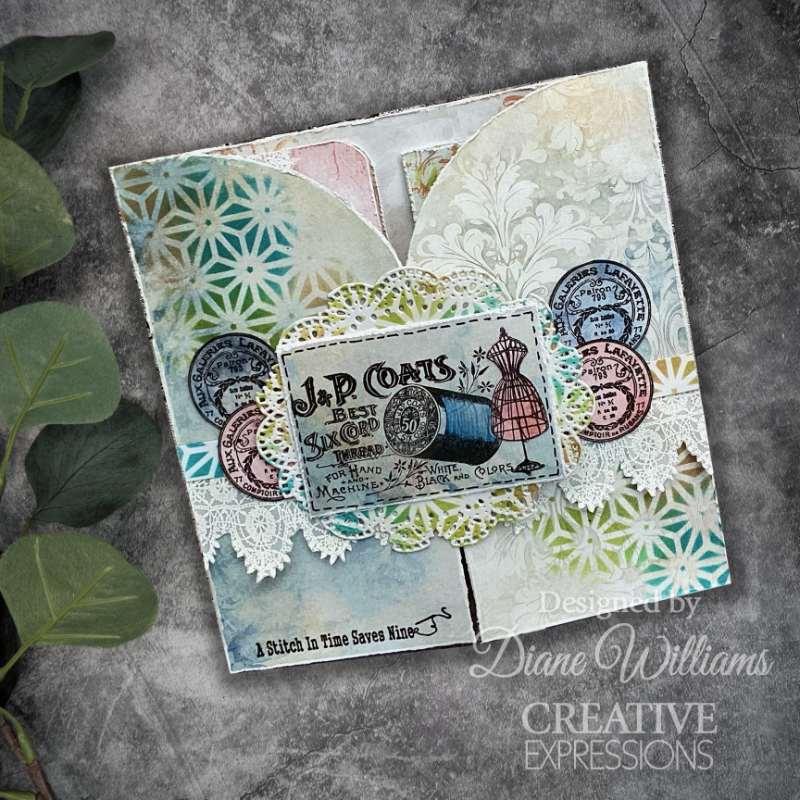 Creative Expressions Taylor Made Journals Sewing 6 in x 8 in Clear Stamp Set-9