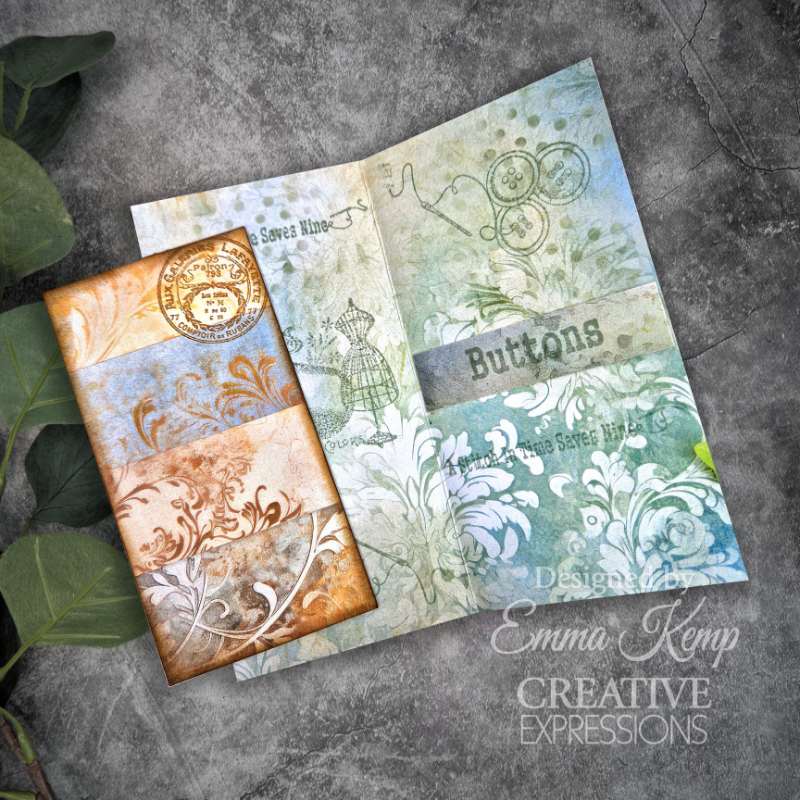 Creative Expressions Taylor Made Journals Sewing 6 in x 8 in Clear Stamp Set-13
