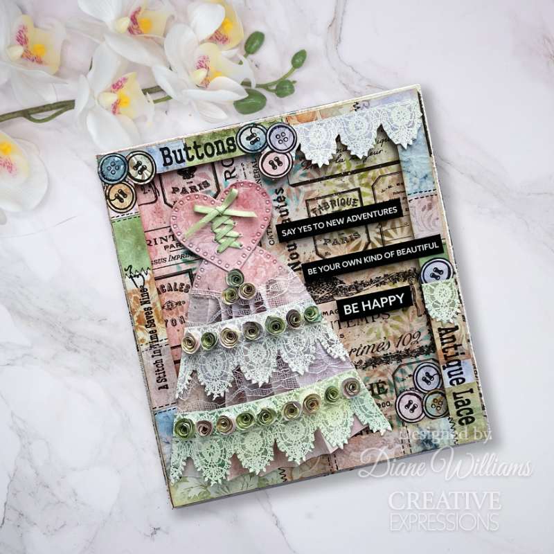 Creative Expressions Taylor Made Journals Sewing 6 in x 8 in Clear Stamp Set-29
