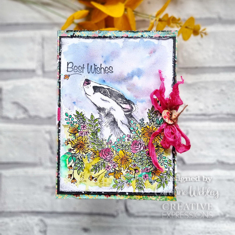 Creative Expressions Designer Boutique Floral Wishes 6 in x 4 in Stamp Set-2