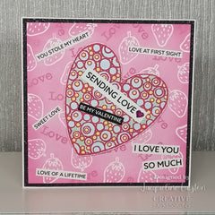 Woodware Clear Singles Bubble Heart 4 in x 6 in Stamp-11
