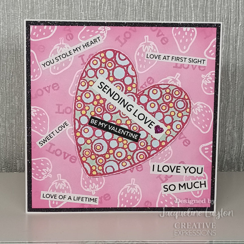 Woodware Clear Singles Bubble Heart 4 in x 6 in Stamp-11
