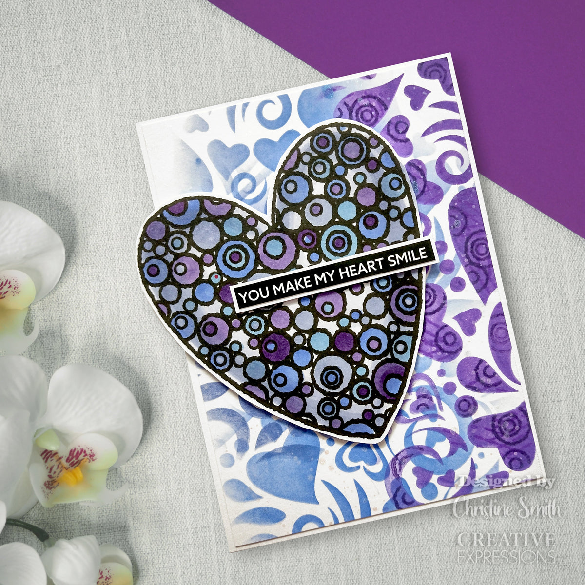 Woodware Clear Singles Bubble Heart 4 in x 6 in Stamp-8