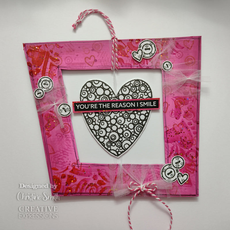 Woodware Clear Singles Bubble Heart 4 in x 6 in Stamp-9