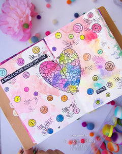 Woodware Clear Singles Bubble Heart 4 in x 6 in Stamp-6