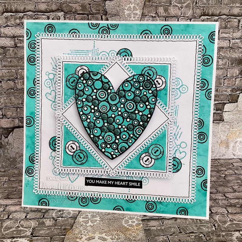 Woodware Clear Singles Bubble Heart 4 in x 6 in Stamp-7