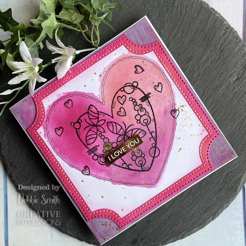 Woodware Clear Singles Butterfly Heart 4 in x 6 in Stamp-5
