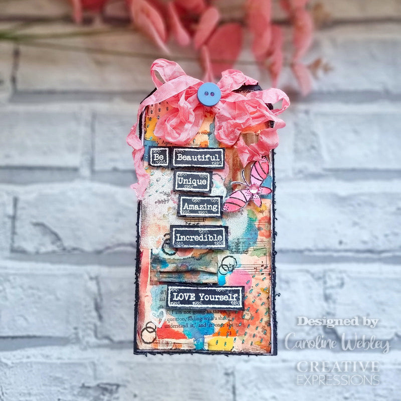 Woodware Clear Singles Love Tape Words 4 in x 6 in Stamp-5