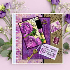 Woodware Clear Singles Postal Rose 4 in x 6 in Stamp Set-11