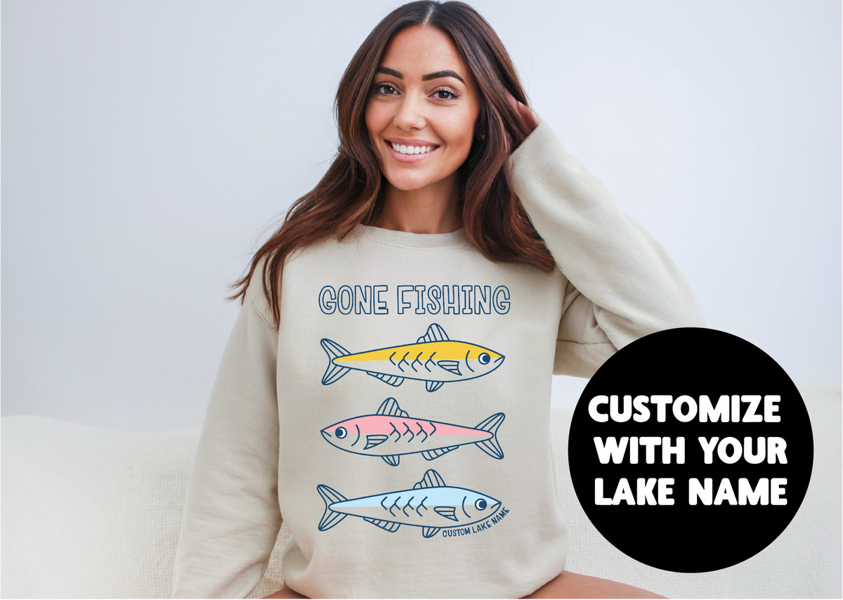 Gone Fishing Personalized Sweatshirt | Summer Apparel | Custom Apparel-1