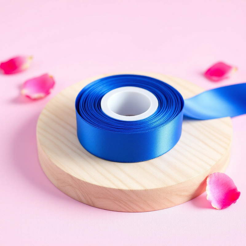 Satin Ribbon Double Face-Blue #329- 3.8 cm Wide-2