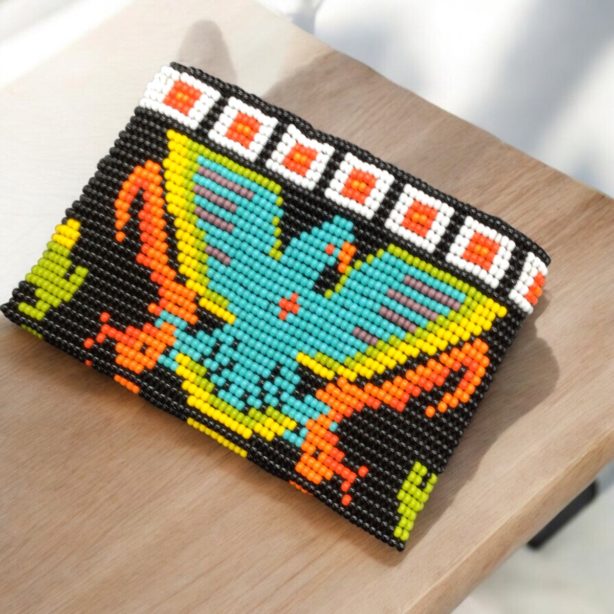 Eagle Beaded coin purse-3