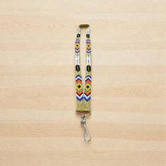 Golden blue Native Beaded Lanyard-1