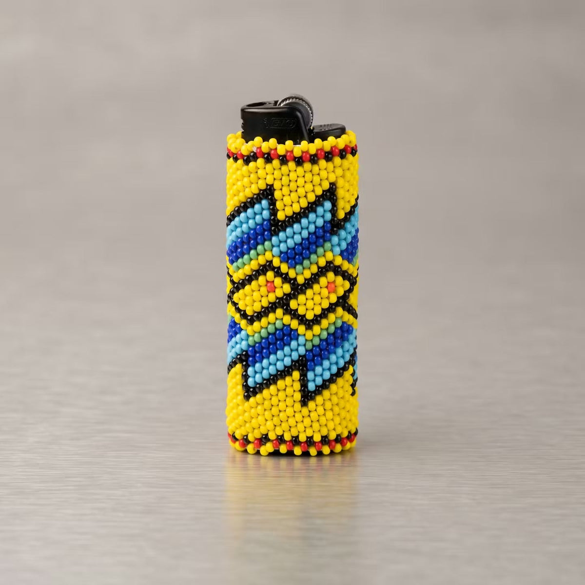 Yellow and white Beaded Lighter Case-1