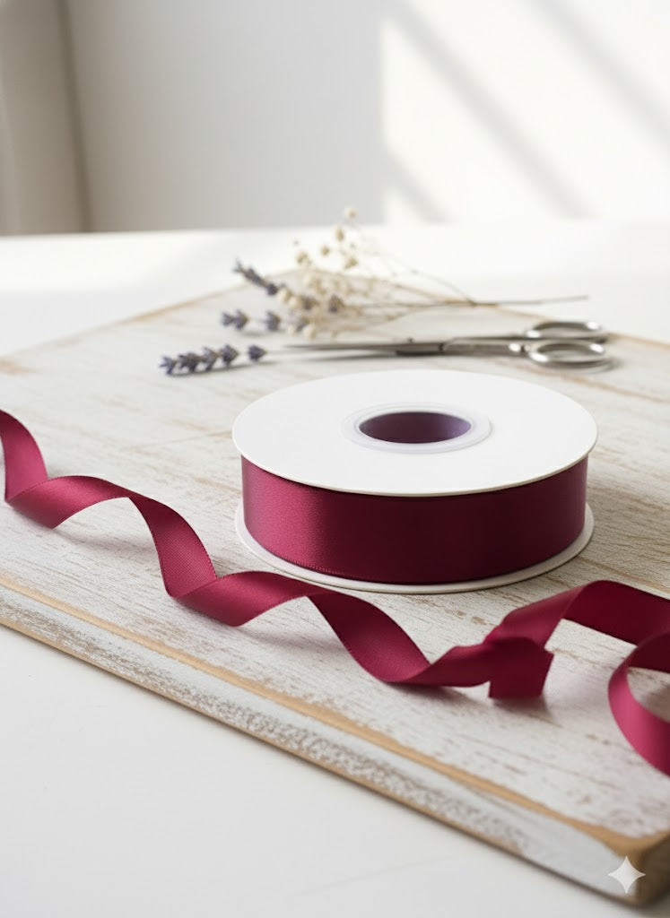 30 Meter Double Maroon #789 Ribbon Roll-2