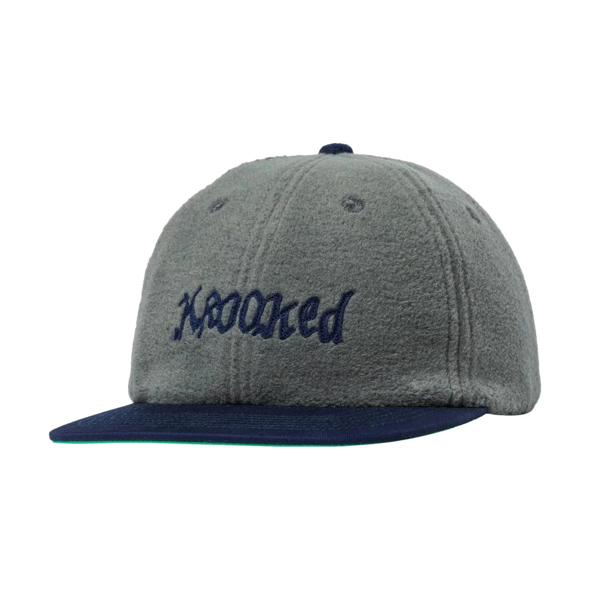 Krooked 'Double OK Script' Snapback Cap - Grey/Navy-1