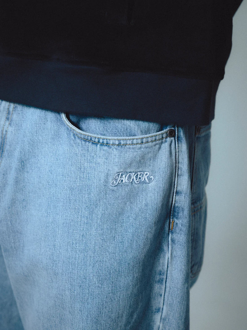 Jacker 'Classic' Denim Baggy Pants - Light Blue-5