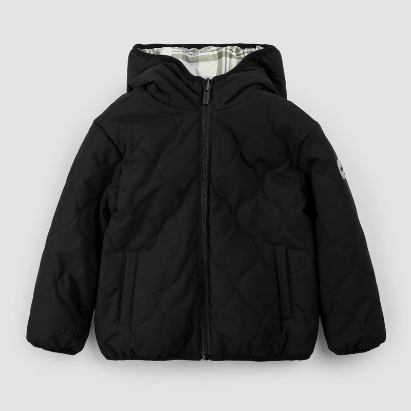 Reversible Jacket | Winter Moss Plaid Print on Black | Miles the Label-3