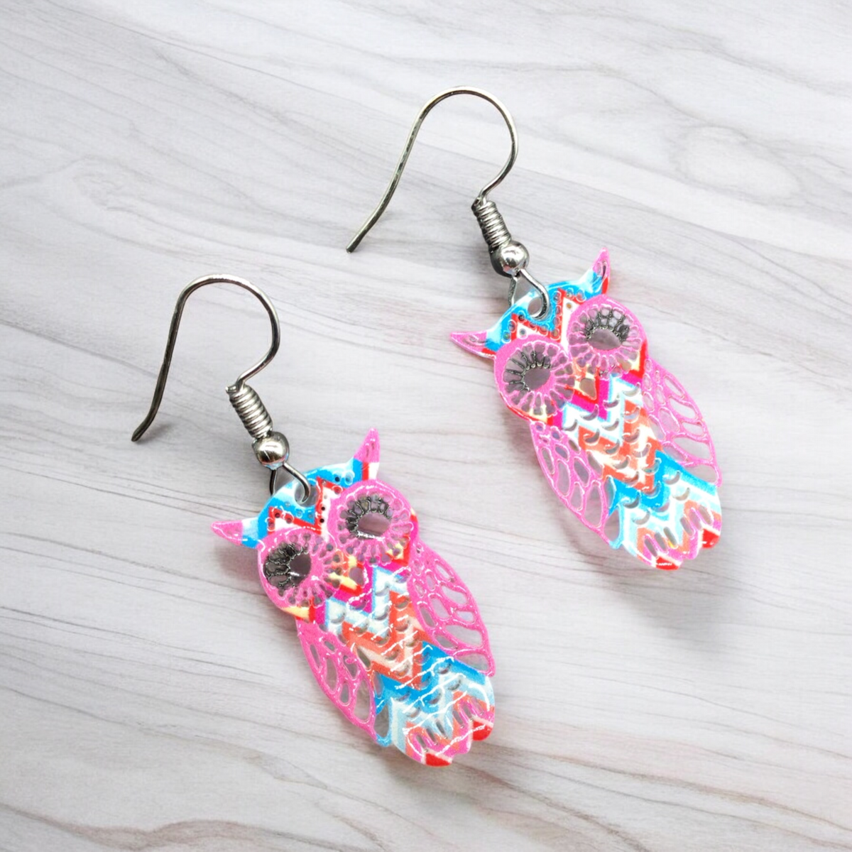 Owl Hollow Out Earrings-2