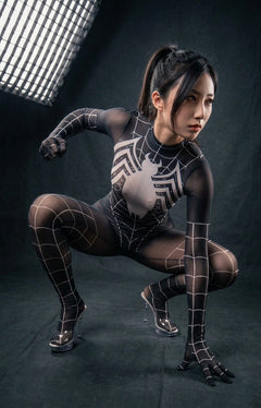 Symbiote Spider Girl Sheer 10D Nylon Full Bodysuit Body Stocking Lingerie-16