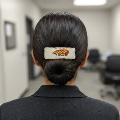 Rectangular Beaded Barrette - Bear-1