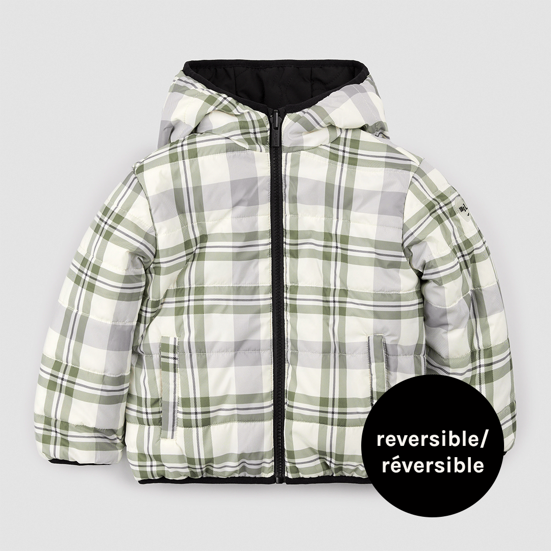 Reversible Jacket | Winter Moss Plaid Print on Black | Miles the Label-1