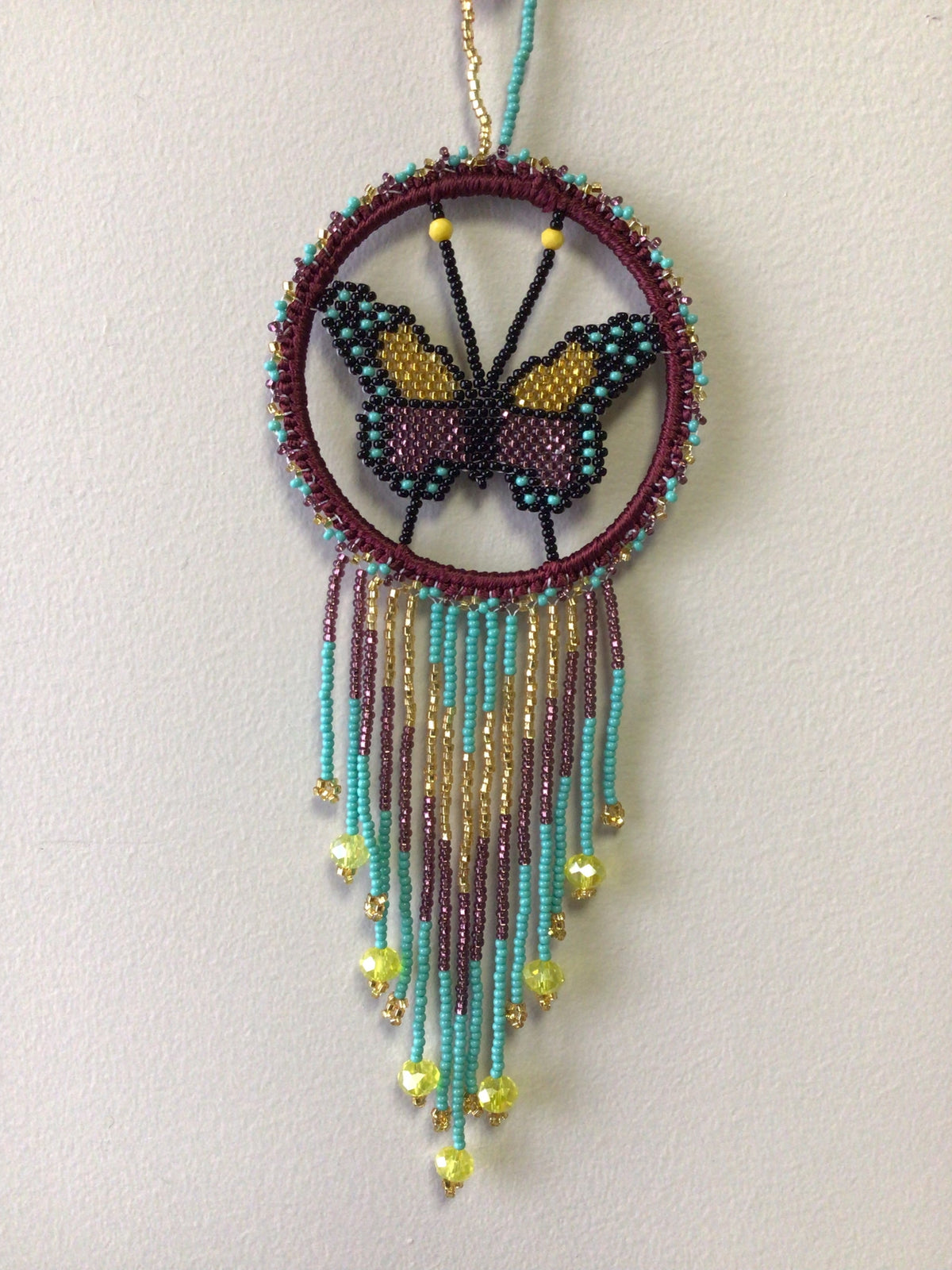 Purple and White Butterfly Dream Catcher-2