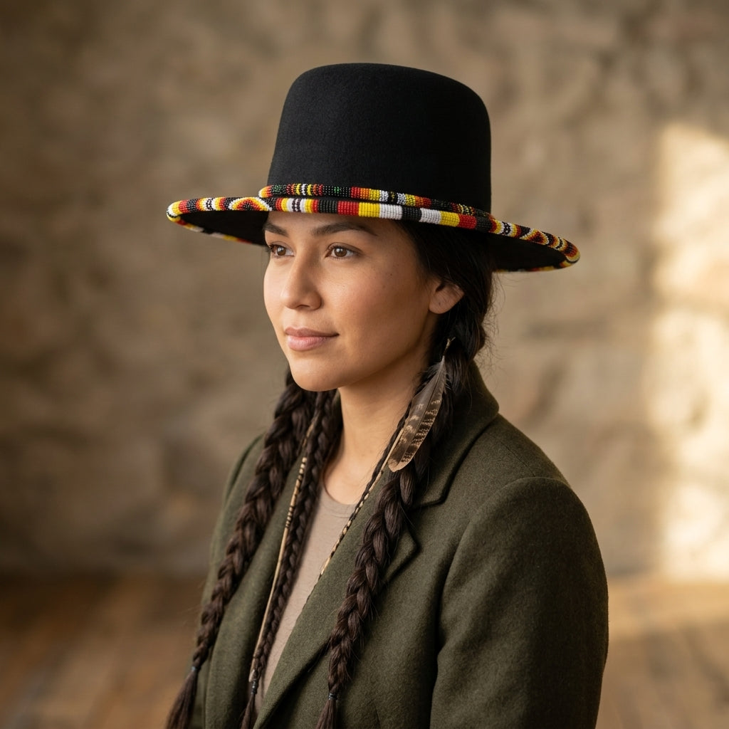 Size-57 Handmade Beaded Hat-5
