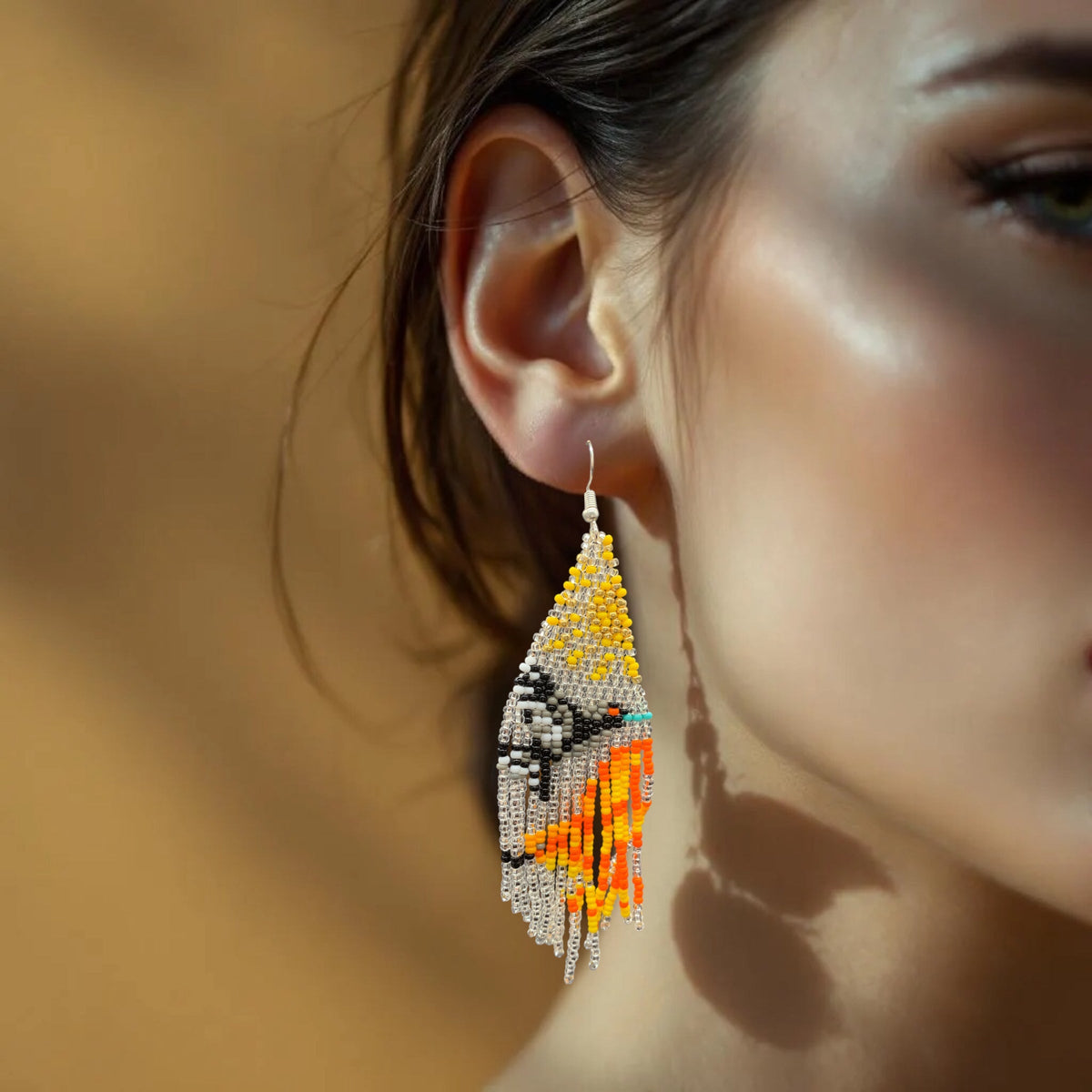 Silver Sky Dancer Beaded Earrings-1