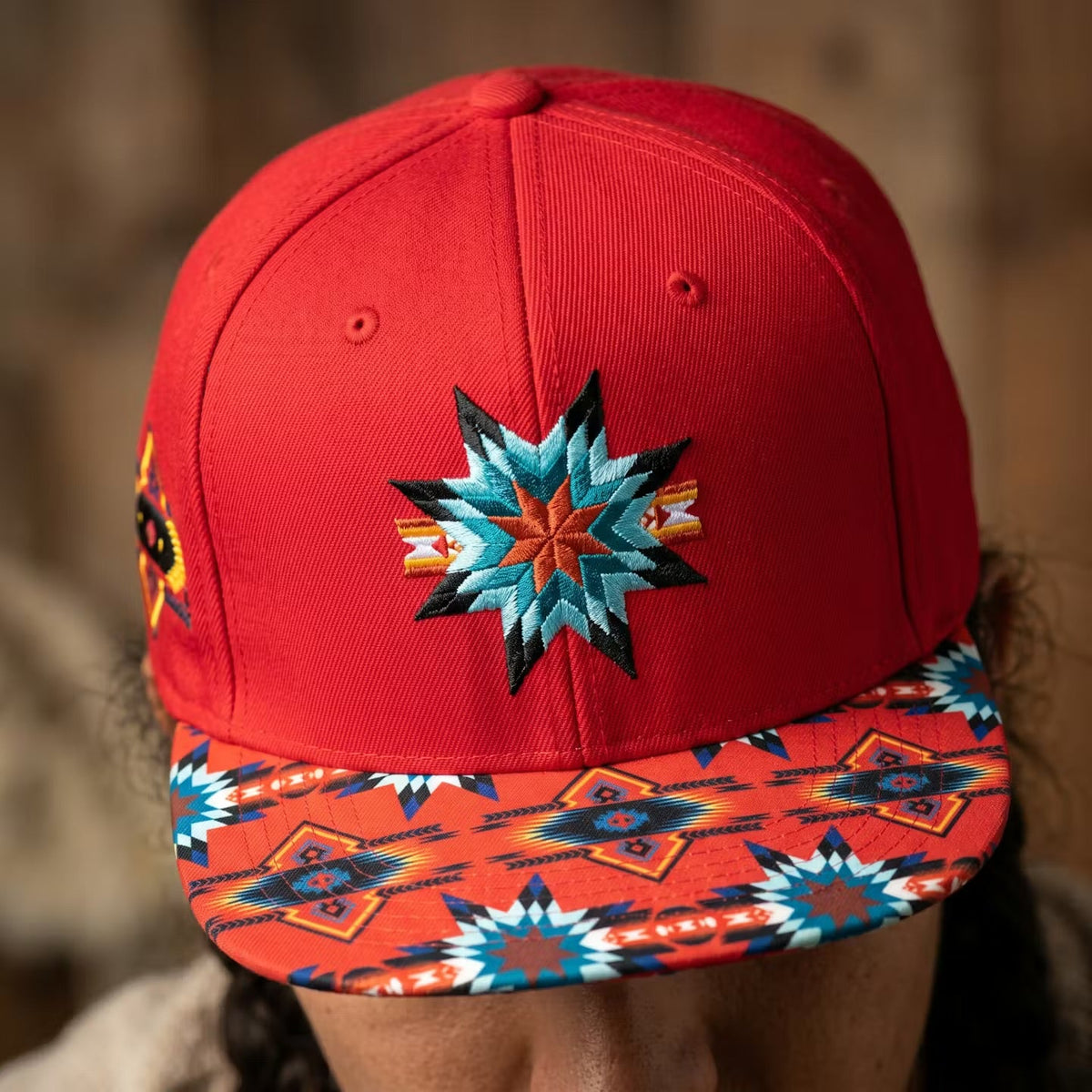 Native embroidery Hat red-2
