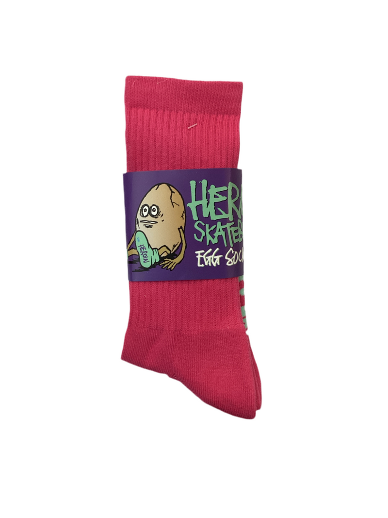 Heroin Skateboards 'Big Eggs' Socks - Pink-1