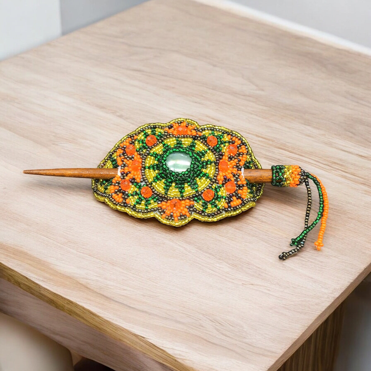 Multicolor Barrette Yellow w/ Green (41)-1
