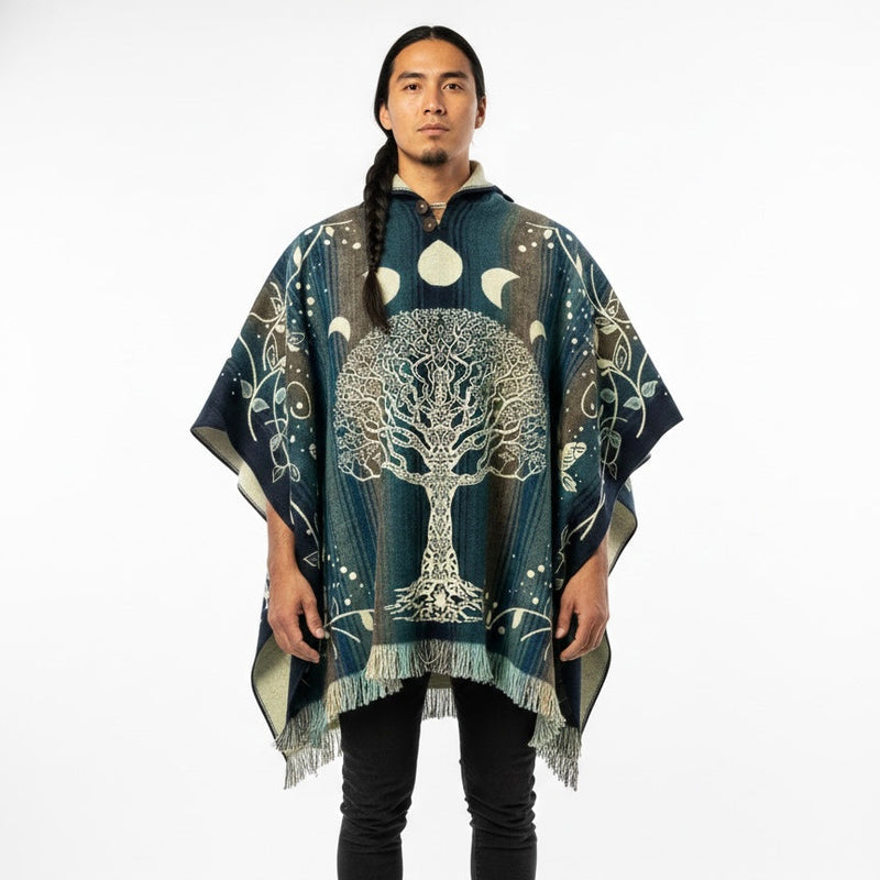 Tree of Life Wool Poncho-3