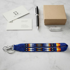 Dark Blue Native American Style Wrist Lanyard-3