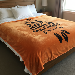 ULTRA SOFT LUXURY PLUSH BLANKET (every child matters howling wolf-1