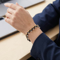 Handcrafted Floral Bracelet Black-1