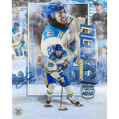 Fotografía de 8x10 de Jordan Kyrou autografiada del Winter Classic 2022 de los St. Louis Blues-1