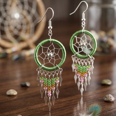 olive green earrings-1
