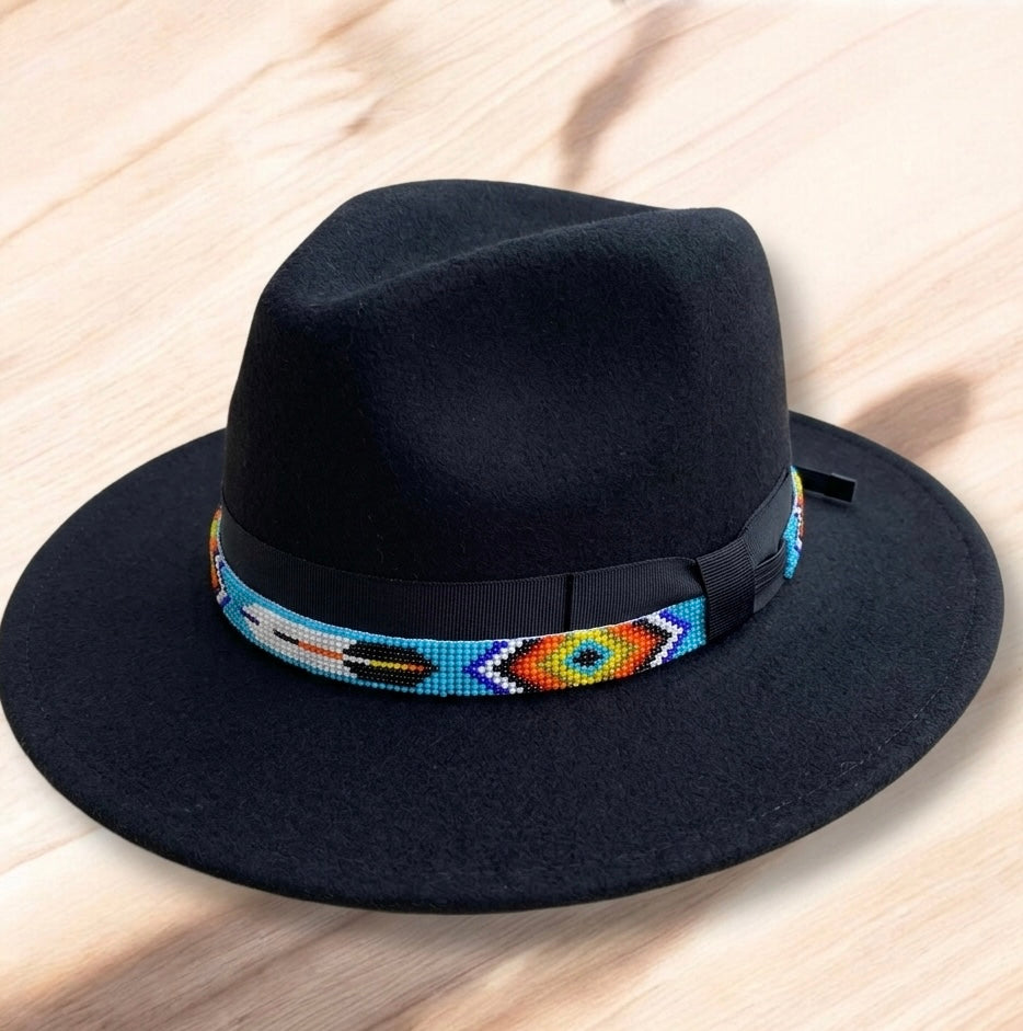 Sky Blue Handmade Beaded Hatband-1