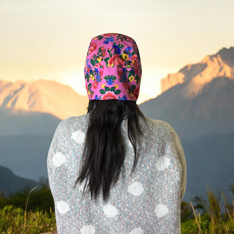 Pink Kookum Hat with Drop-Down Ears-3
